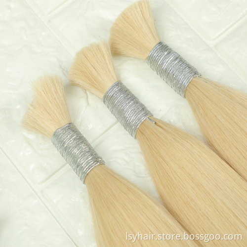 100% Virgin Remy Bulk Hair Extensions European Caucasian Blonde 613 60 Wholesale No Weft Human Hair Extensions